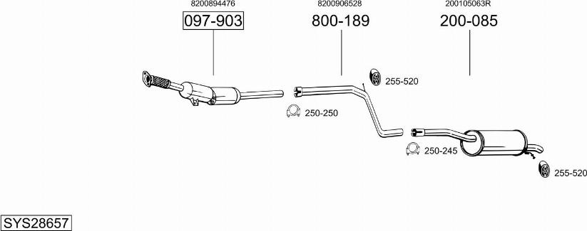 Bosal SYS28657 - Impianto gas scarico autozon.pro