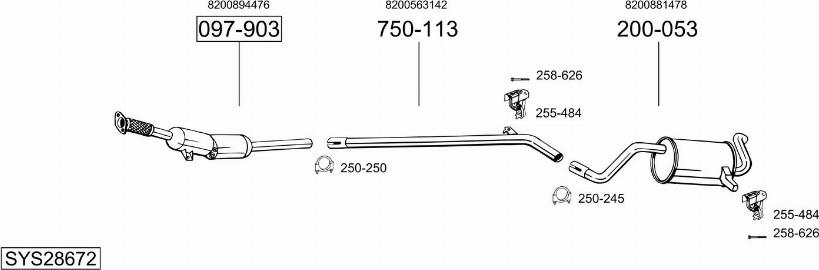 Bosal SYS28672 - Impianto gas scarico autozon.pro