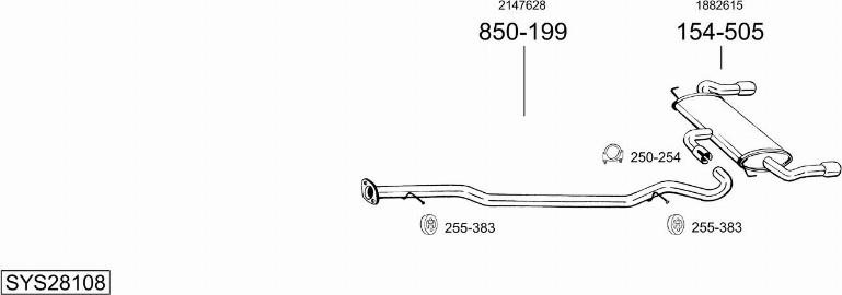 Bosal SYS28108 - Impianto gas scarico autozon.pro