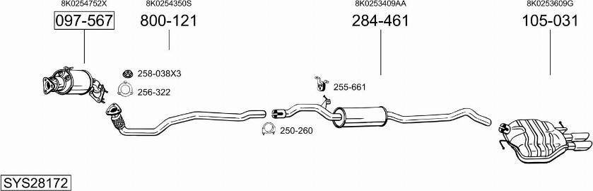 Bosal SYS28172 - Impianto gas scarico autozon.pro