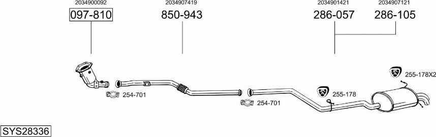 Bosal SYS28336 - Impianto gas scarico autozon.pro