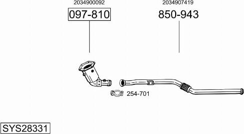 Bosal SYS28331 - Impianto gas scarico autozon.pro