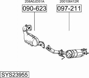 Bosal SYS23955 - Impianto gas scarico autozon.pro