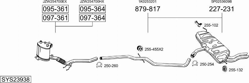 Bosal SYS23938 - Impianto gas scarico autozon.pro