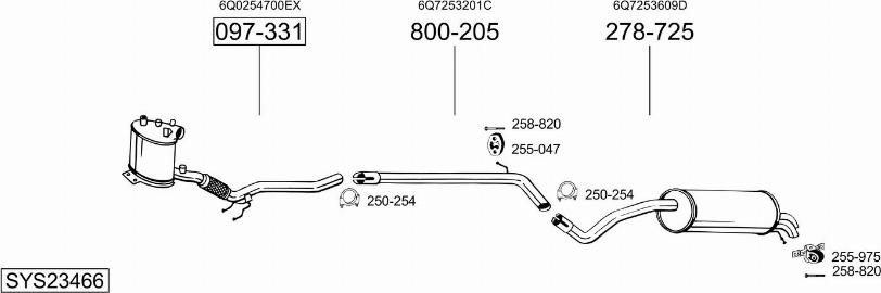 Bosal SYS23466 - Impianto gas scarico autozon.pro