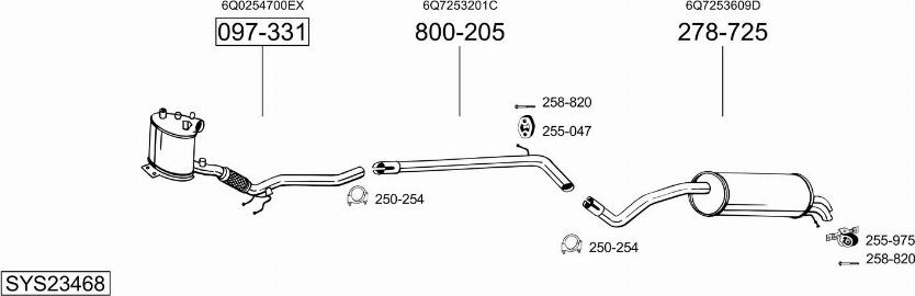 Bosal SYS23468 - Impianto gas scarico autozon.pro