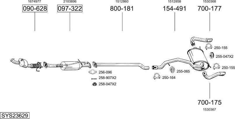 Bosal SYS23629 - Impianto gas scarico autozon.pro