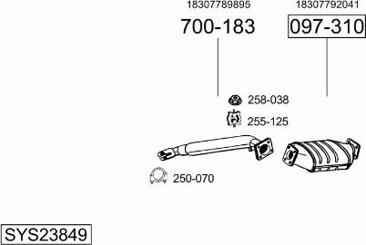 Bosal SYS23849 - Impianto gas scarico autozon.pro