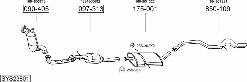 Bosal SYS23801 - Impianto gas scarico autozon.pro