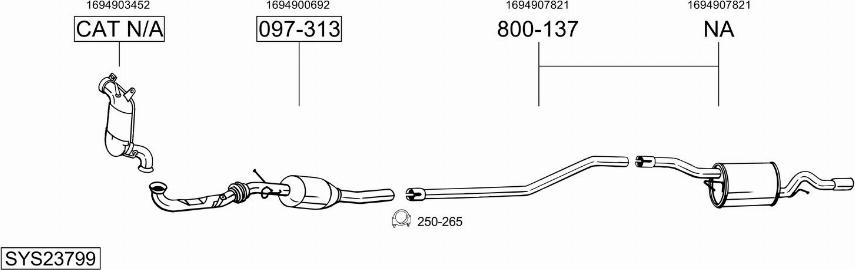 Bosal SYS23799 - Impianto gas scarico autozon.pro