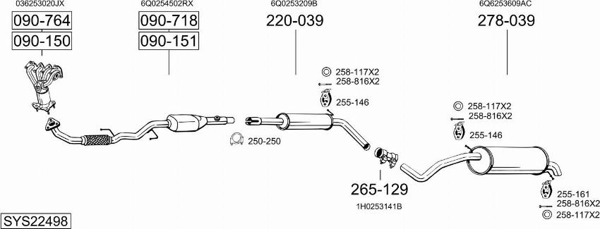 Bosal SYS22498 - Impianto gas scarico autozon.pro