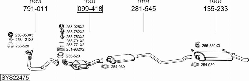 Bosal SYS22475 - Impianto gas scarico autozon.pro