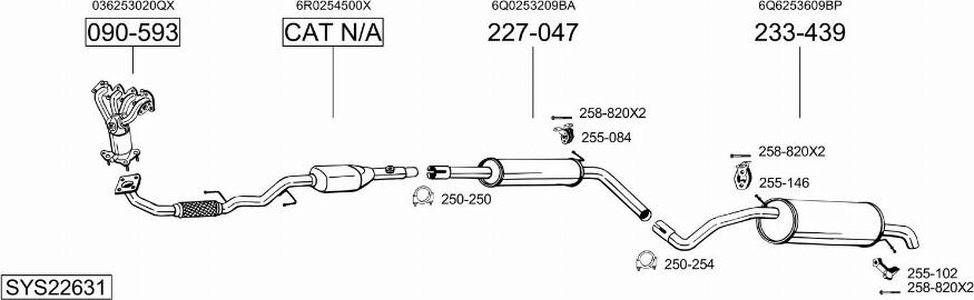 Bosal SYS22631 - Impianto gas scarico autozon.pro