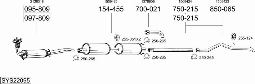 Bosal SYS22095 - Impianto gas scarico autozon.pro