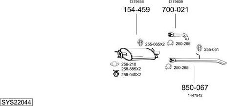 Bosal SYS22044 - Impianto gas scarico autozon.pro