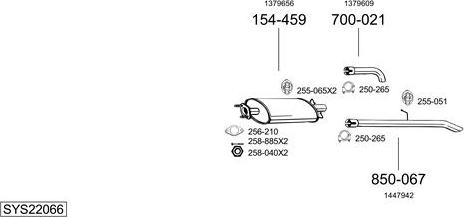 Bosal SYS22066 - Impianto gas scarico autozon.pro