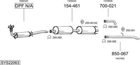 Bosal SYS22063 - Impianto gas scarico autozon.pro