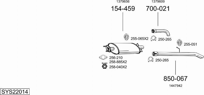 Bosal SYS22014 - Impianto gas scarico autozon.pro