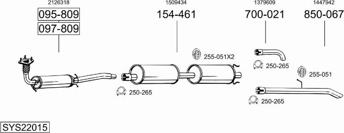 Bosal SYS22015 - Impianto gas scarico autozon.pro