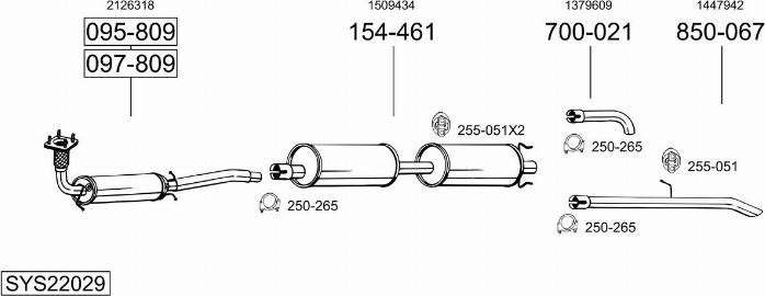 Bosal SYS22029 - Impianto gas scarico autozon.pro