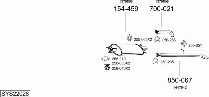 Bosal SYS22028 - Impianto gas scarico autozon.pro