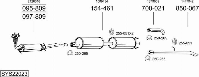 Bosal SYS22023 - Impianto gas scarico autozon.pro