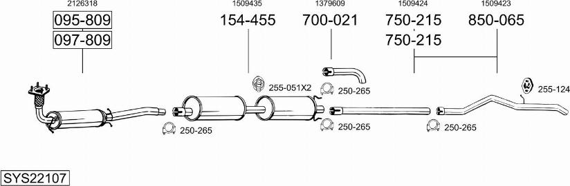 Bosal SYS22107 - Impianto gas scarico autozon.pro