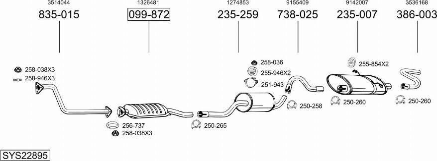 Bosal SYS22895 - Impianto gas scarico autozon.pro