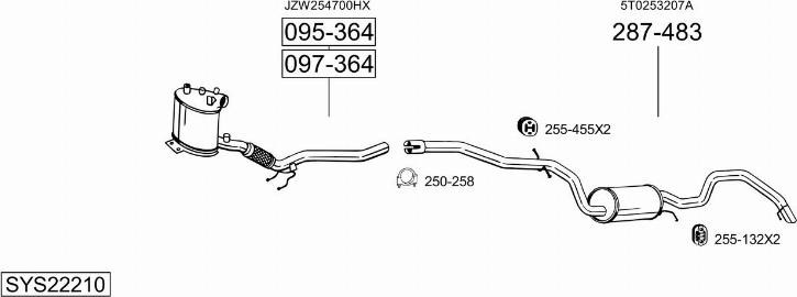 Bosal SYS22210 - Impianto gas scarico autozon.pro