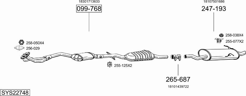 Bosal SYS22748 - Impianto gas scarico autozon.pro