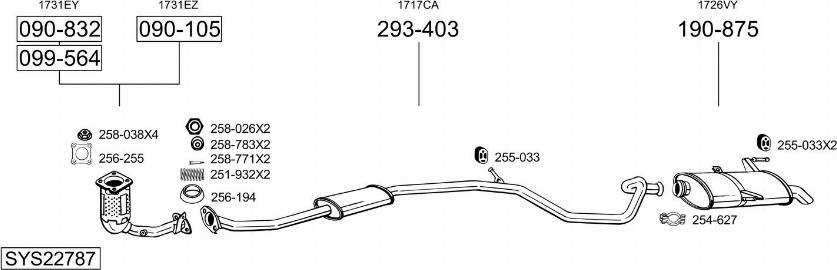 Bosal SYS22787 - Impianto gas scarico autozon.pro