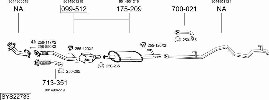 Bosal SYS22733 - Impianto gas scarico autozon.pro