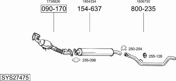 Bosal SYS27475 - Impianto gas scarico autozon.pro