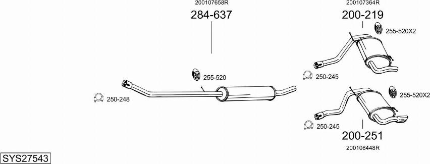 Bosal SYS27543 - Impianto gas scarico autozon.pro