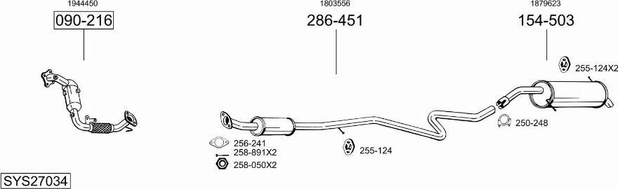 Bosal SYS27034 - Impianto gas scarico autozon.pro