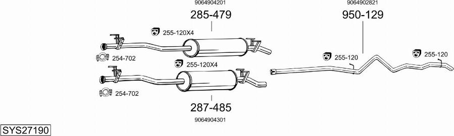 Bosal SYS27190 - Impianto gas scarico autozon.pro