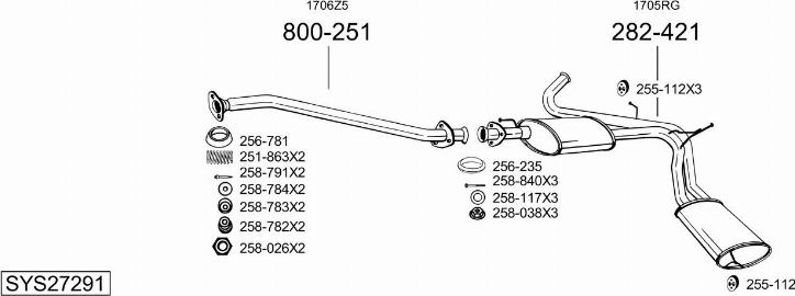 Bosal SYS27291 - Impianto gas scarico autozon.pro