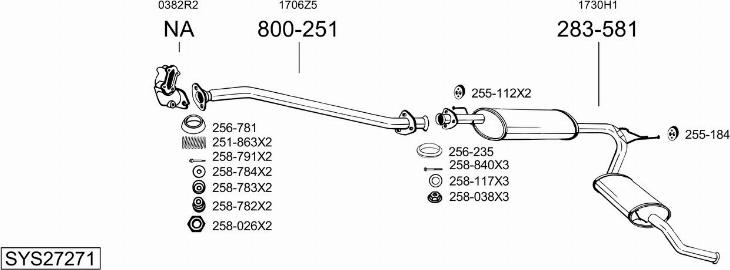 Bosal SYS27271 - Impianto gas scarico autozon.pro