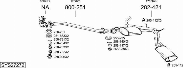 Bosal SYS27272 - Impianto gas scarico autozon.pro