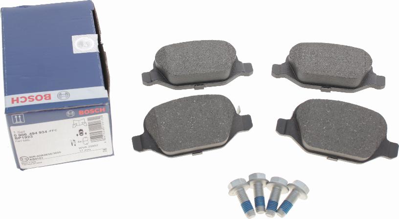 BOSCH 0 986 494 934 - Kit pastiglie freno, Freno a disco autozon.pro