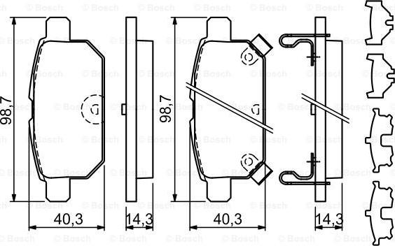 BOSCH 0 986 494 931 - Kit pastiglie freno, Freno a disco autozon.pro