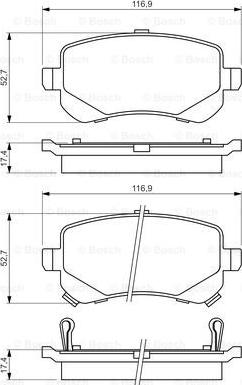 BOSCH 0 986 494 496 - Kit pastiglie freno, Freno a disco autozon.pro