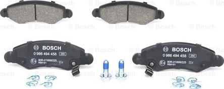 BOSCH 0 986 494 458 - Kit pastiglie freno, Freno a disco autozon.pro