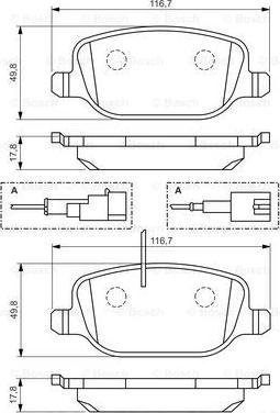 BOSCH 0 986 494 466 - Kit pastiglie freno, Freno a disco autozon.pro