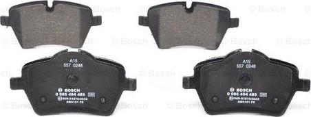 BOSCH 0 986 494 489 - Kit pastiglie freno, Freno a disco autozon.pro