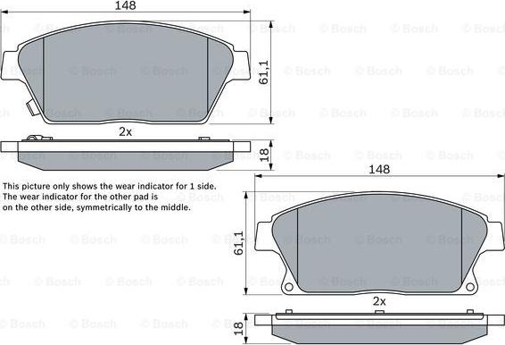 BOSCH 0 986 494 434 - Kit pastiglie freno, Freno a disco autozon.pro