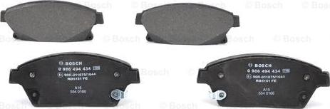 BOSCH 0 986 494 434 - Kit pastiglie freno, Freno a disco autozon.pro