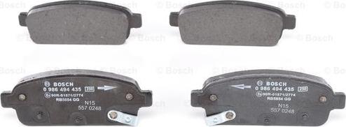 BOSCH 0 986 494 435 - Kit pastiglie freno, Freno a disco autozon.pro