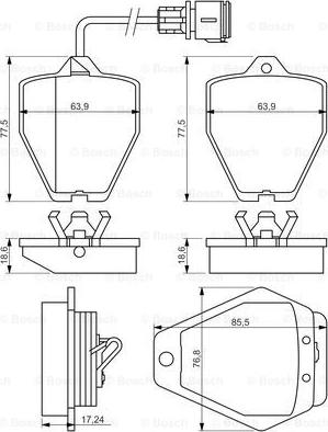 BOSCH 0 986 494 436 - Kit pastiglie freno, Freno a disco autozon.pro