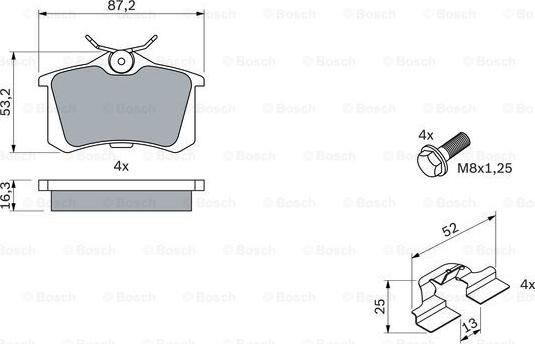 BOSCH 0 986 494 596 - Kit pastiglie freno, Freno a disco autozon.pro